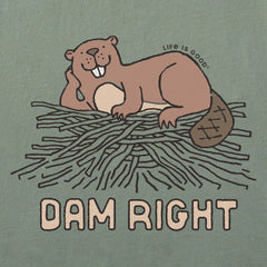 Women's Dam Right Beaver Short Sleeve Crusher Boxy Tee