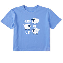 Women's Herd of Us Sheep Short Sleeve Crusher Boxy Tee