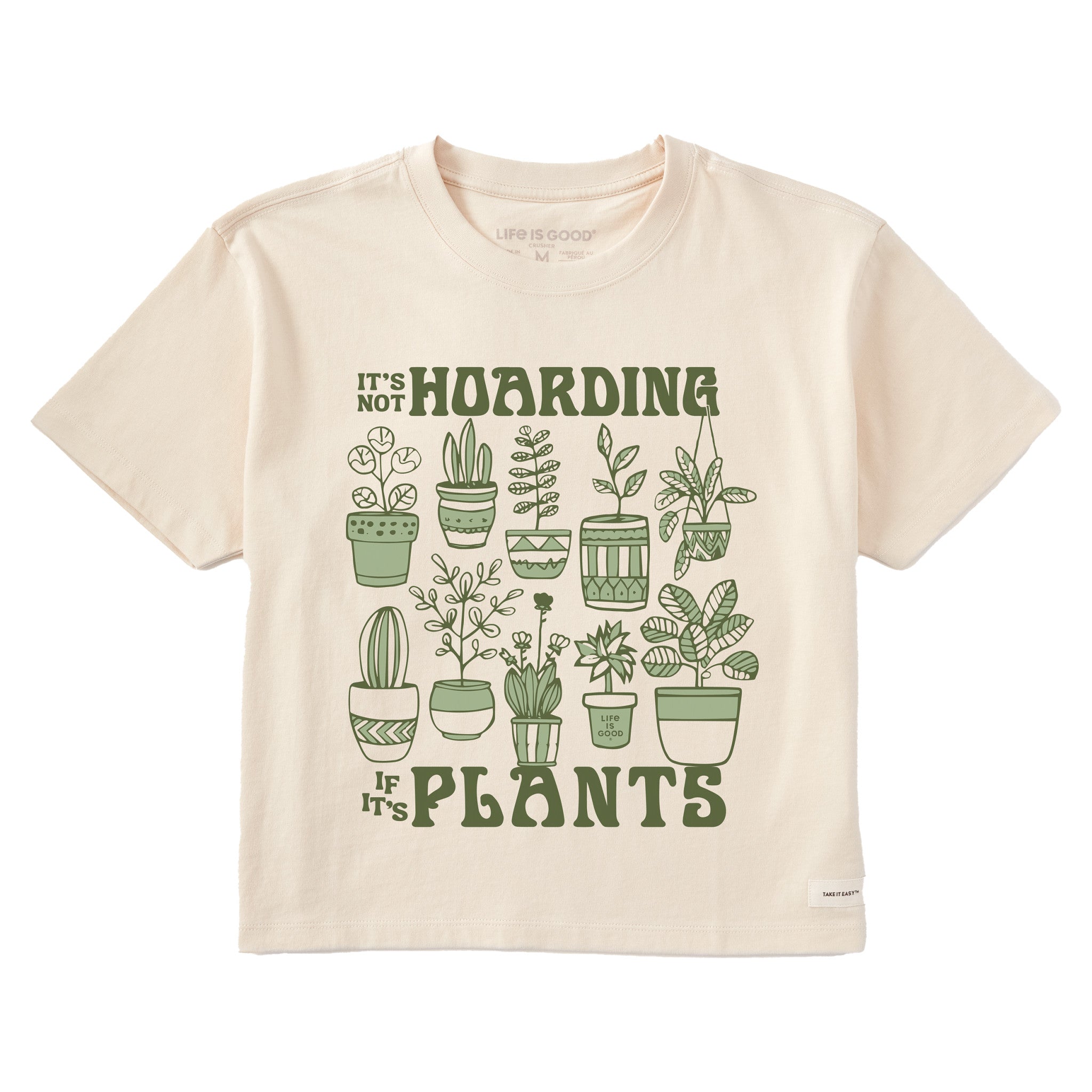 Women's It's Not Hoarding if it's Plants Short Sleeve Crusher Boxy Tee