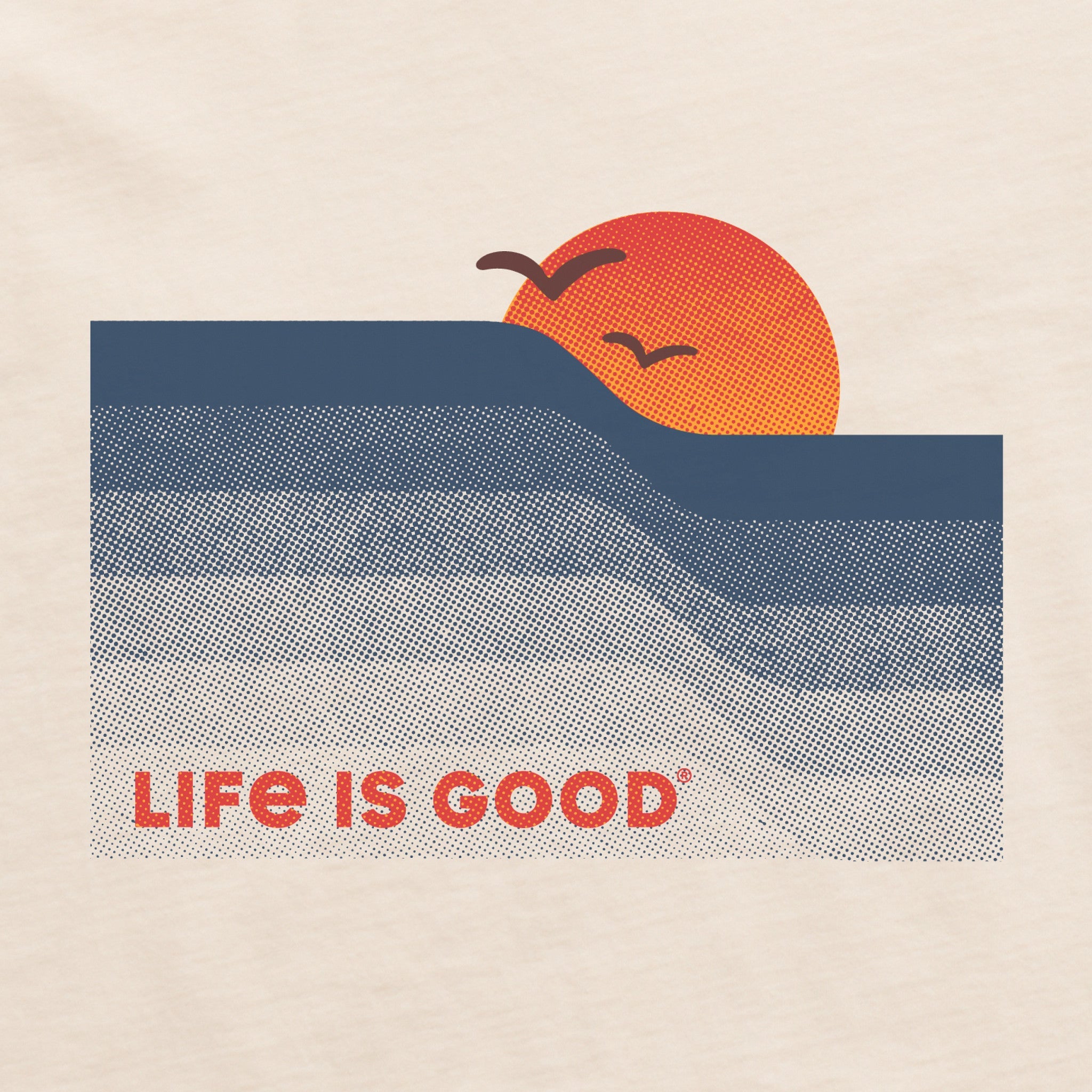 Men's Wavy Sunset Classic Crusher Ringer Tee