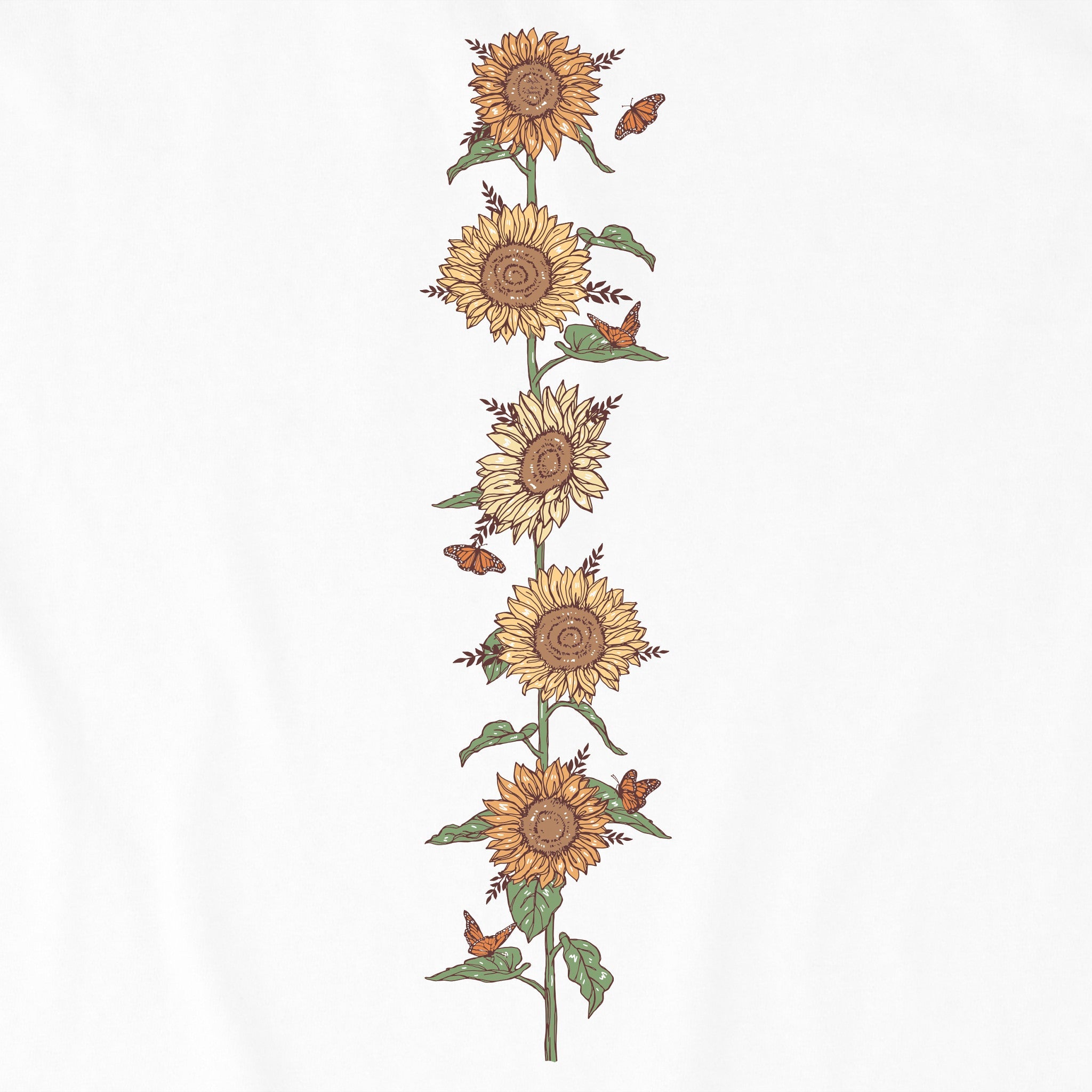Women's Fall Sunflowers Long Sleeve Crusher Tee