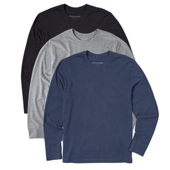 Men's Solid 3-Pack Long Sleeve Crusher Tee  Multi 2