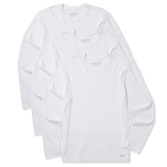 Men's Solid 3-Pack Long Sleeve Crusher Tee  Cloud White