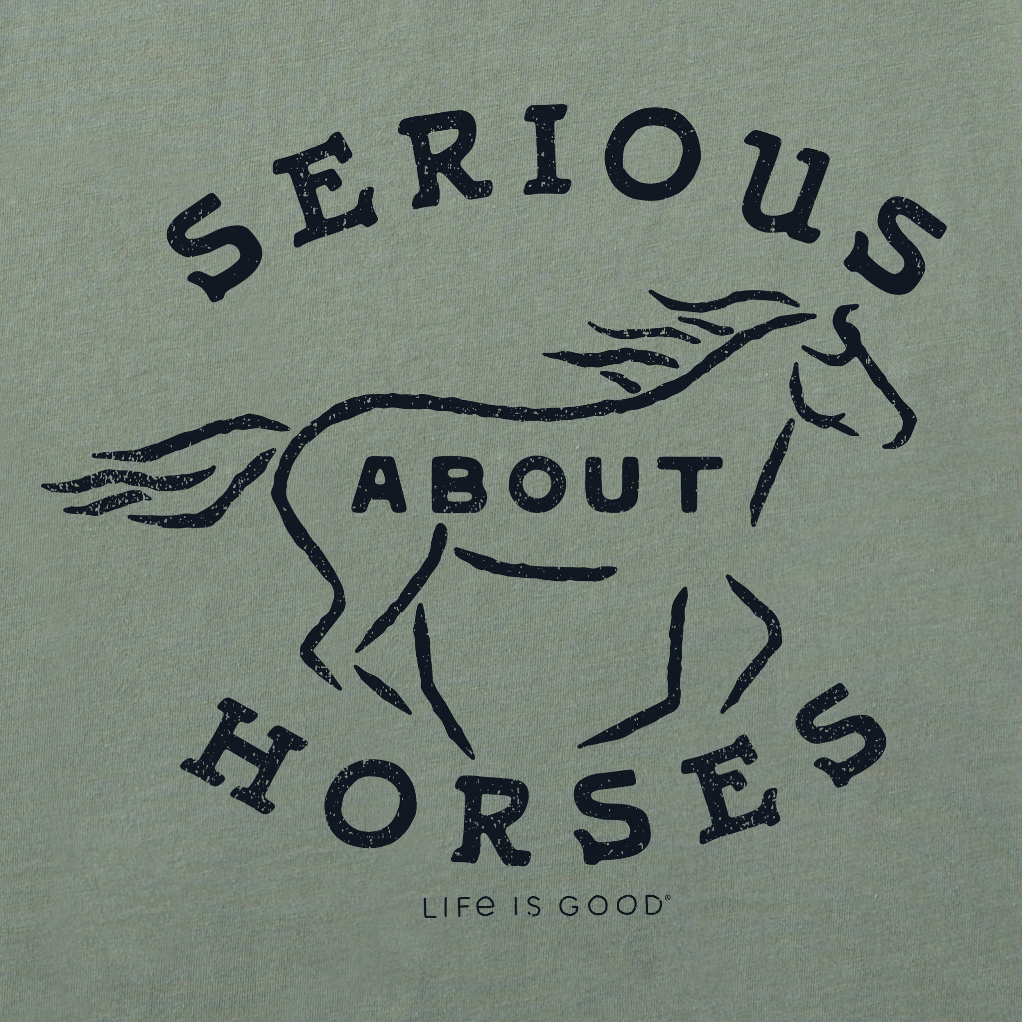 Men's Serious About Horses Long Sleeve Crusher Tee