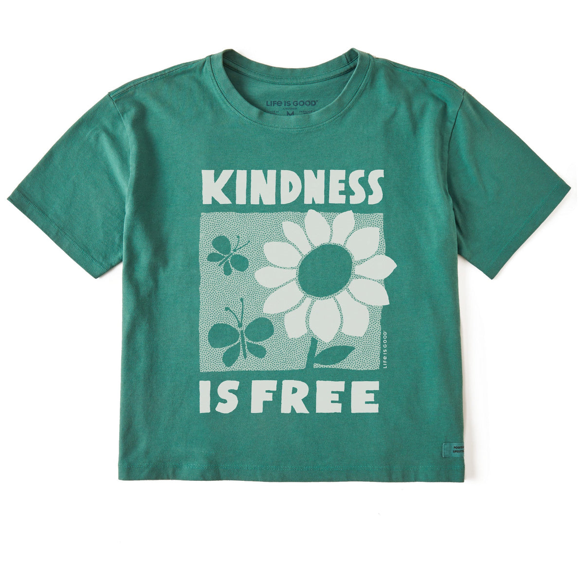 Women's Kindness is Free Flower Short Sleeve Crusher Boxy Tee