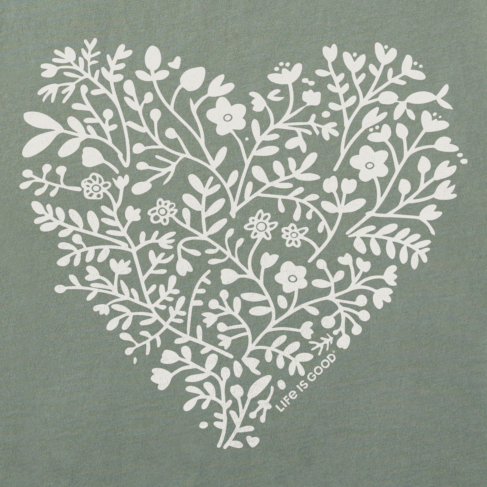 Women's Flowers Heart Short Sleeve Crusher Boxy Tee