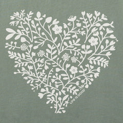 Women's Flowers Heart Short Sleeve Crusher Boxy Tee