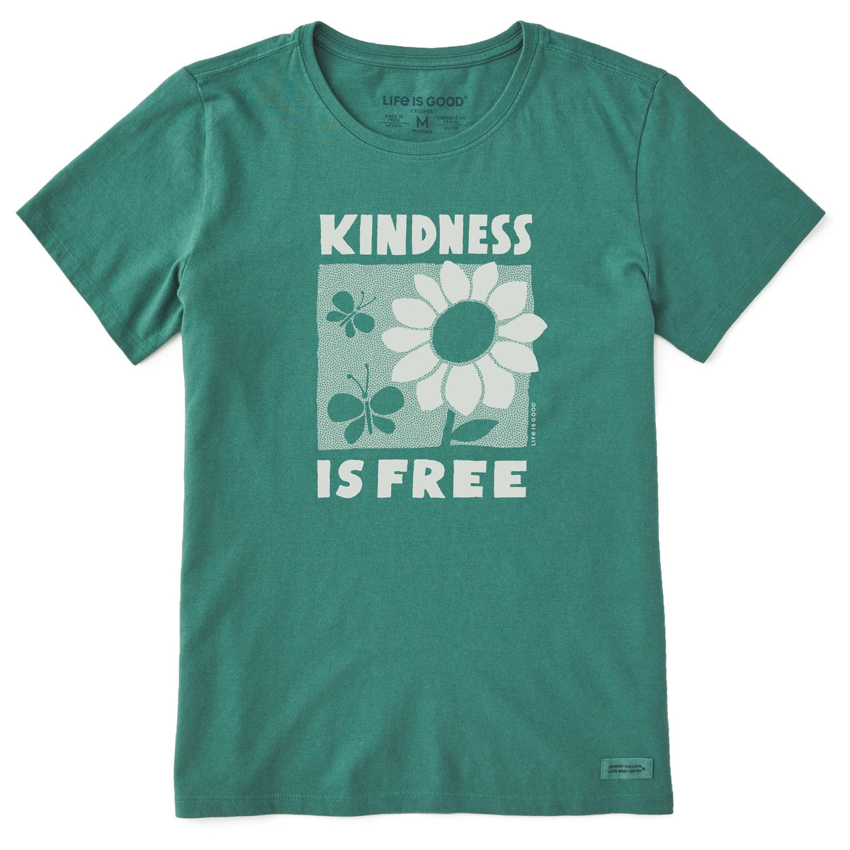 Women's Kindness is Free Flower Short Sleeve Crusher Tee