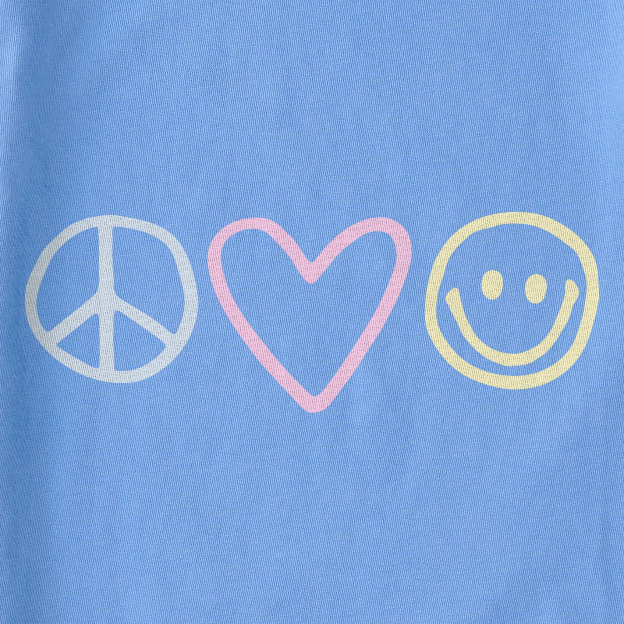 Kids Peace Love Happiness Mini Short Sleeve Crusher Tee