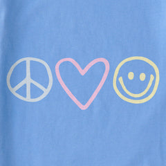 Kids Peace Love Happiness Mini Short Sleeve Crusher Tee