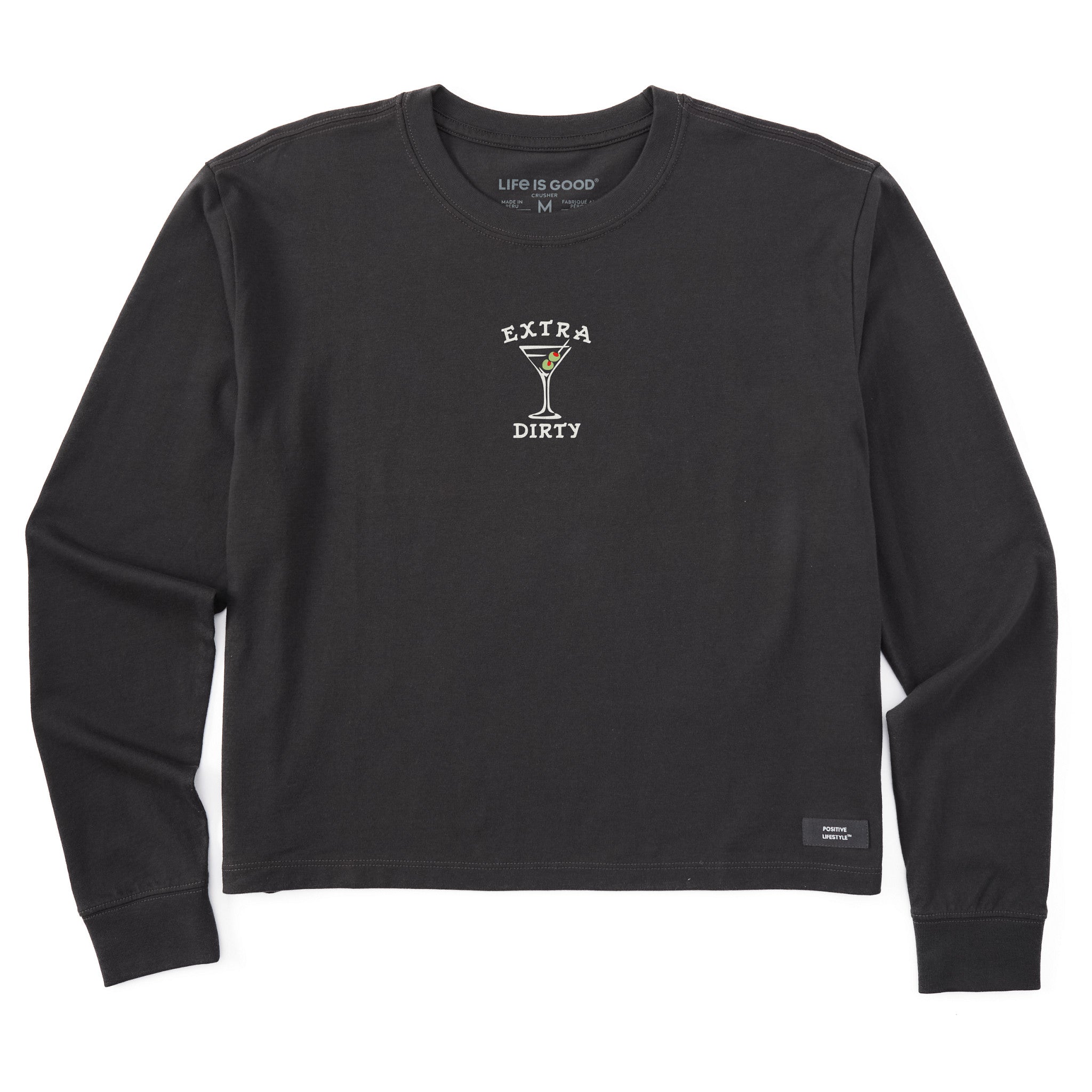 Women's Extra Dirty Martini Mini Long Sleeve Crusher Boxy Tee