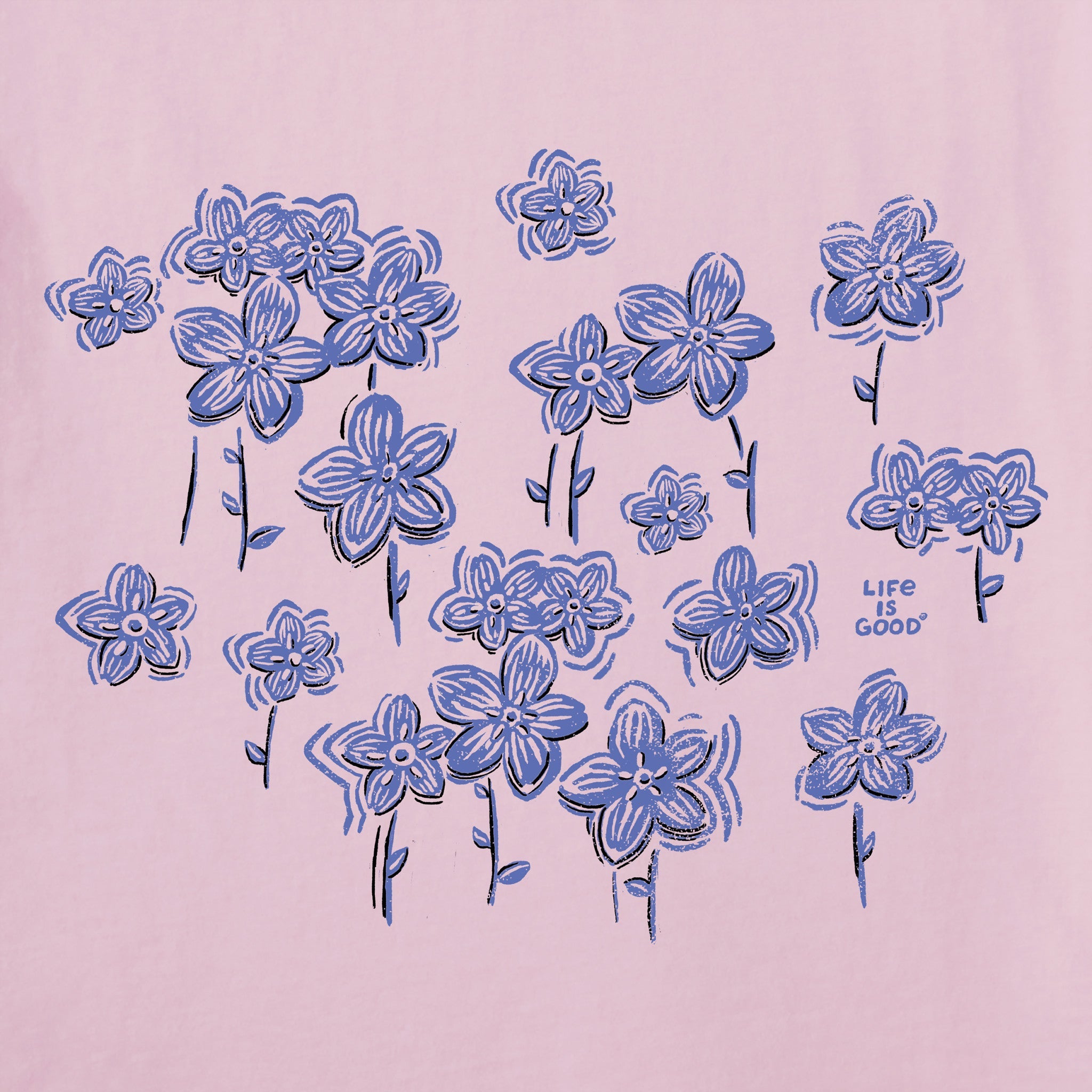 Women's Forget Me Nots Short Sleeve Crusher Vee