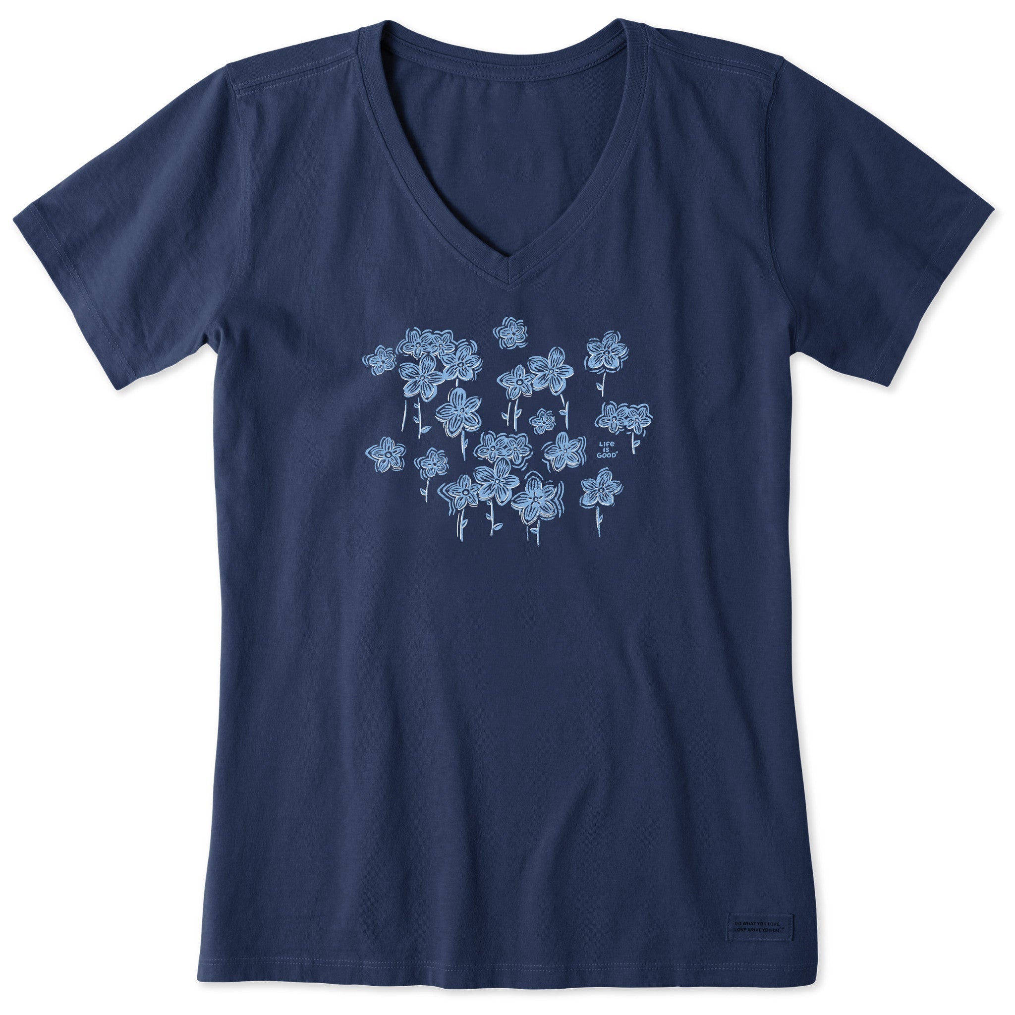 Women's Forget Me Nots Short Sleeve Crusher Vee