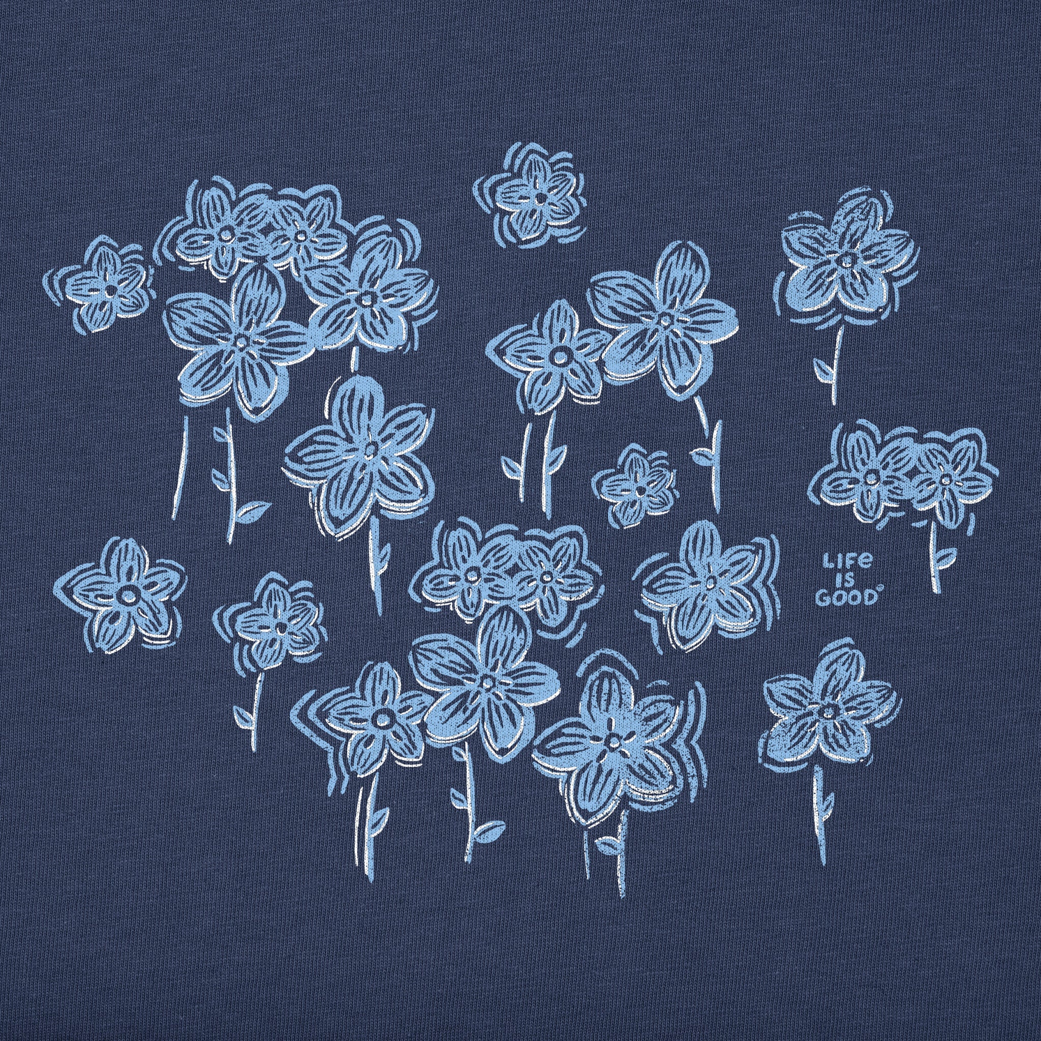 Women's Forget Me Nots Short Sleeve Crusher Vee