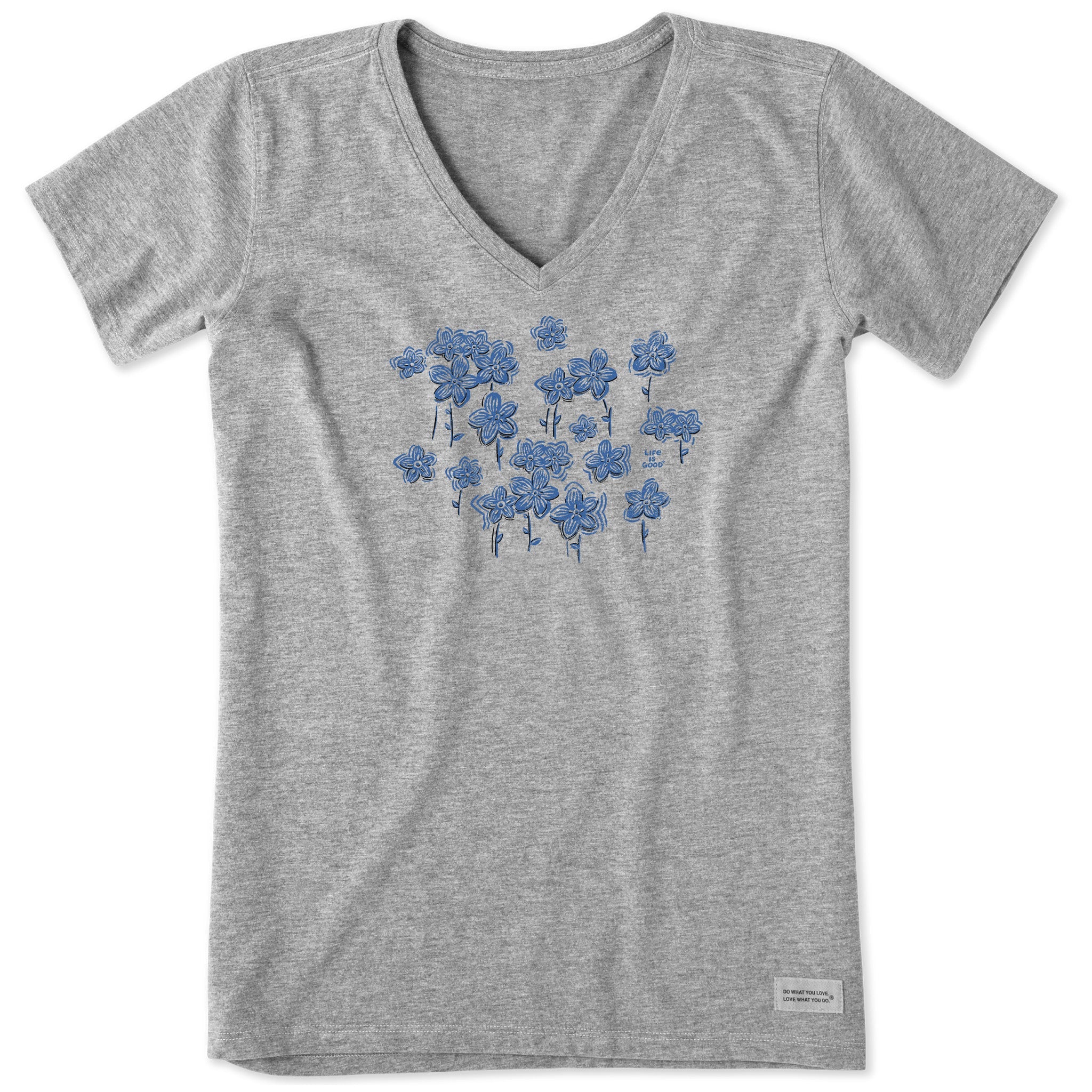 Women's Forget Me Nots Short Sleeve Crusher Vee