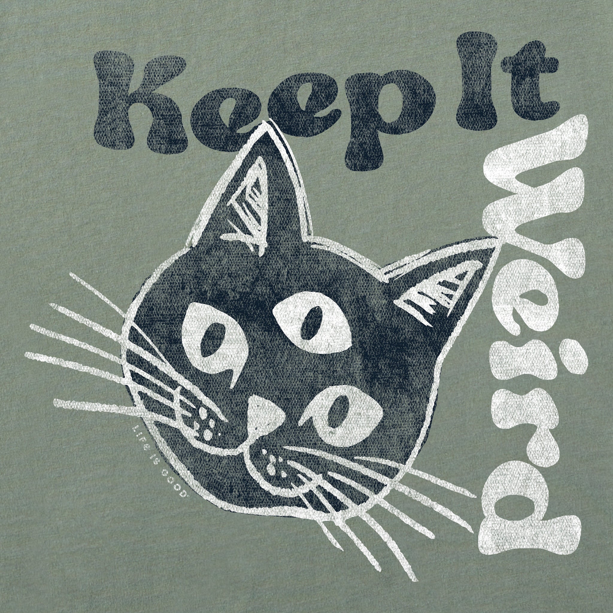 Men's Keep it Weird Cat Short Sleeve Crusher Tee
