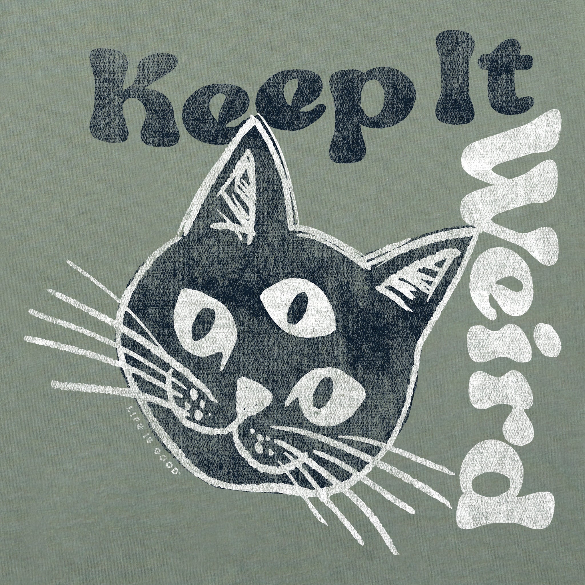 Women's Keep it Weird Cat Short Sleeve Crusher Boxy Tee