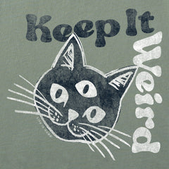 Women's Keep it Weird Cat Short Sleeve Crusher Boxy Tee