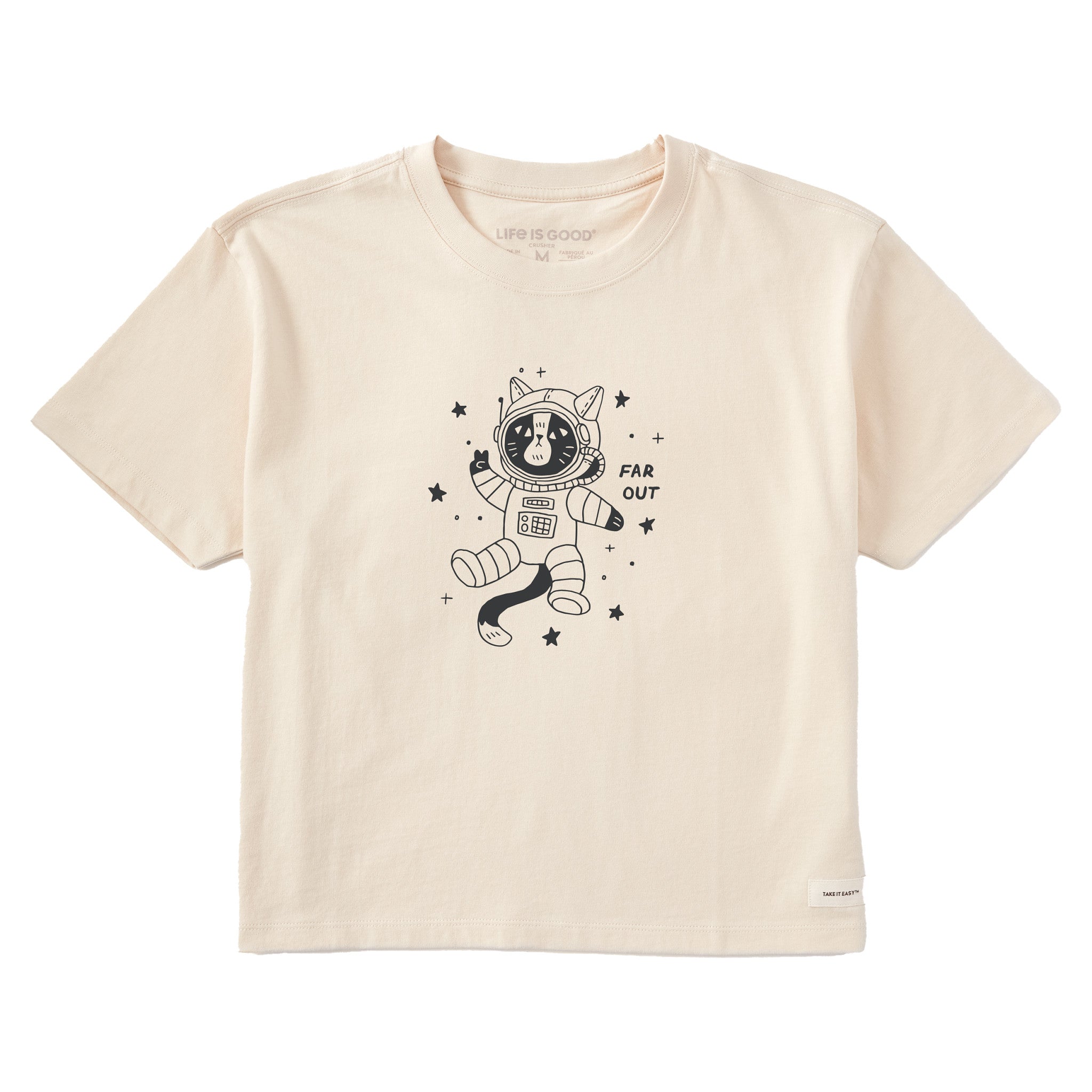 Women's Far Out Catsronaut Short Sleeve Crusher Boxy Tee