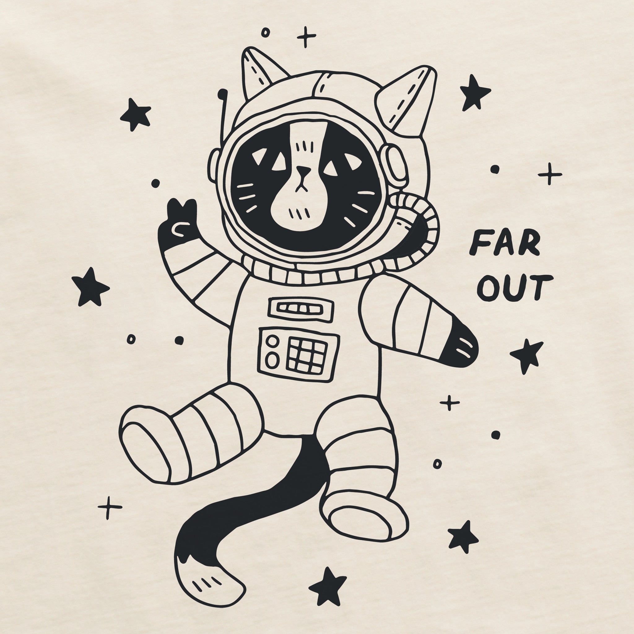 Women's Far Out Catsronaut Short Sleeve Crusher Boxy Tee