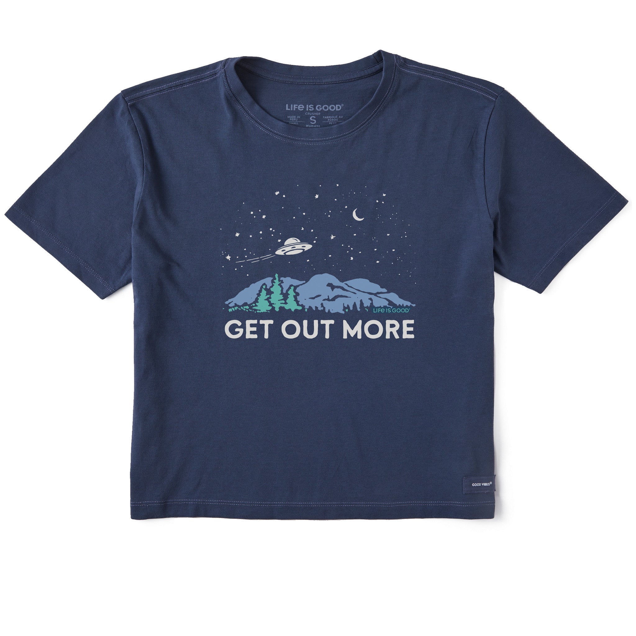 Women's Get Out More UFO Short Sleeve Crusher Boxy Tee