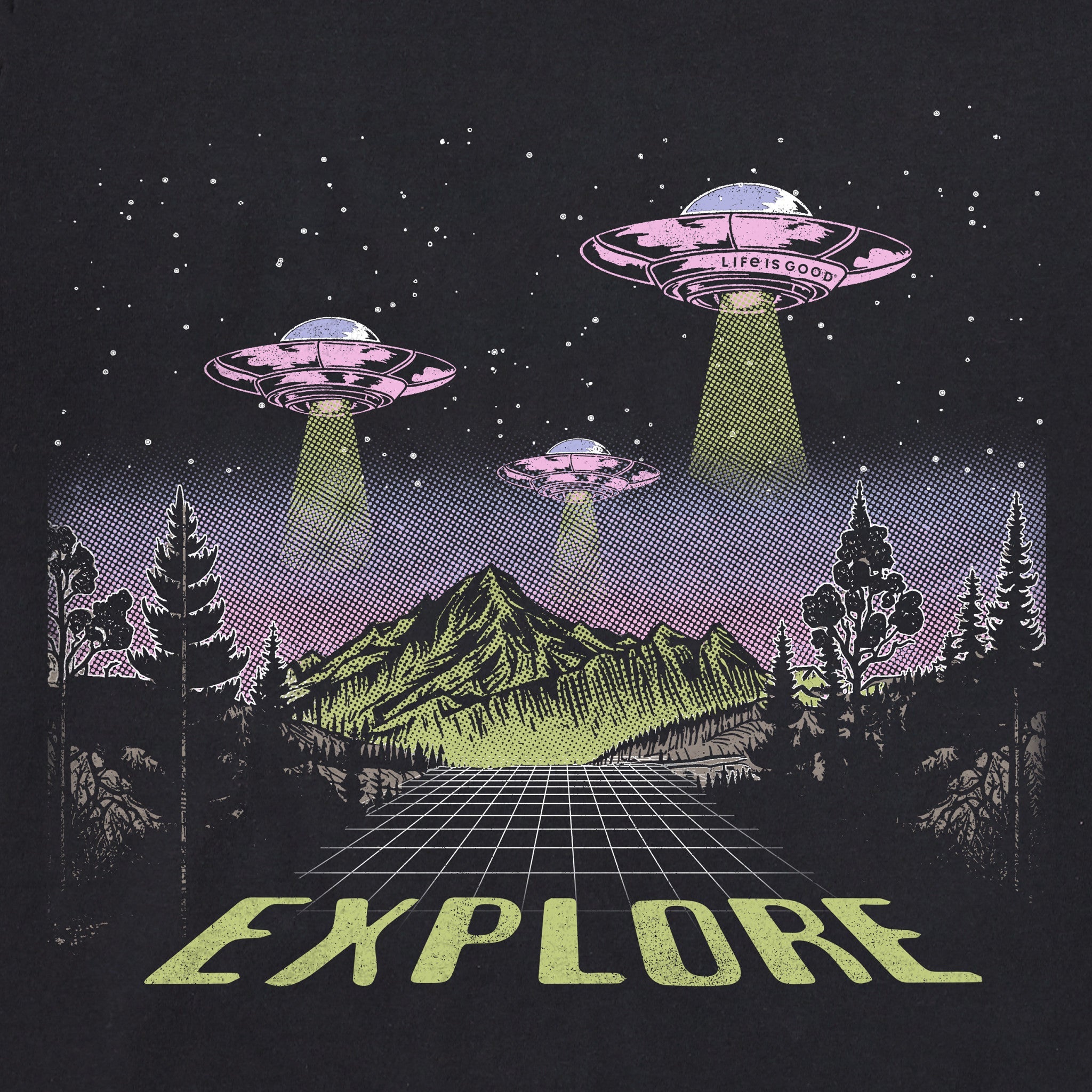 Women's Explore UFO Landscape Long Sleeve Crusher Boxy Tee