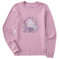Women's Key to Happiness Snowy Owl Long Sleeve Crusher Tee