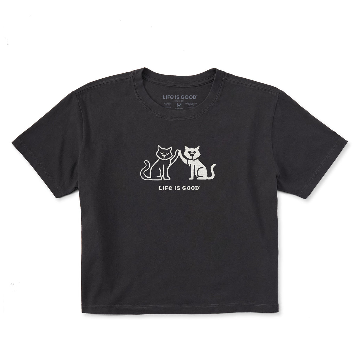 Women's High Five Cats Short Sleeve Crusher Boxy Tee