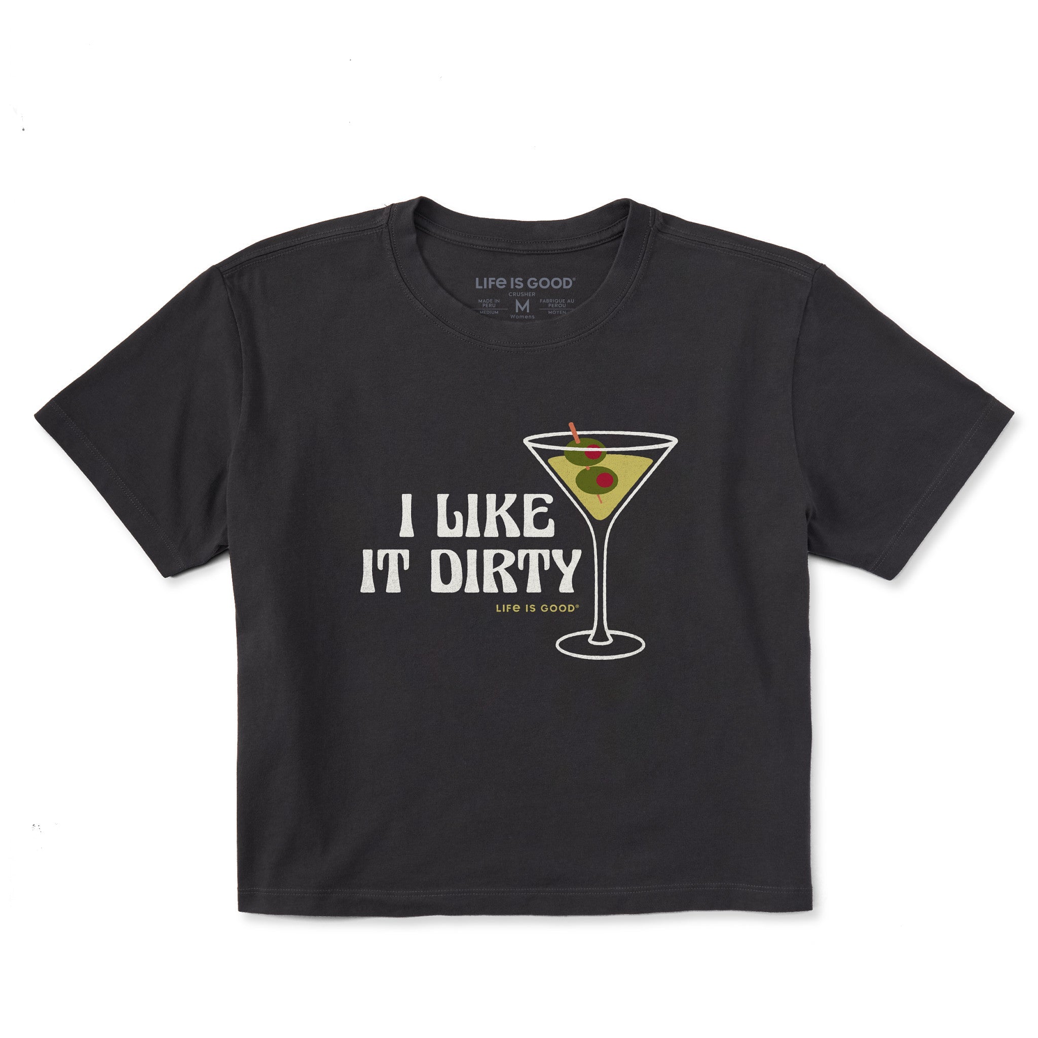 Women's I Like it Dirty Martini Short Sleeve Crusher Boxy Tee