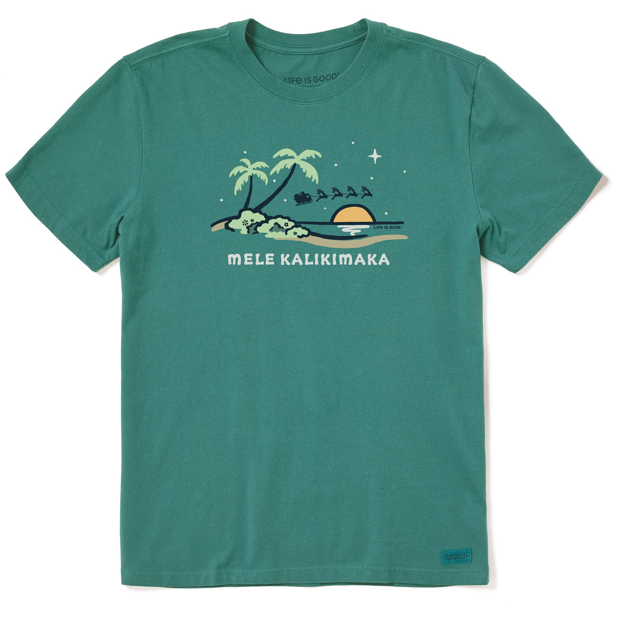 Men's Mele Kalikimaka Beach Short Sleeve Crusher Tee