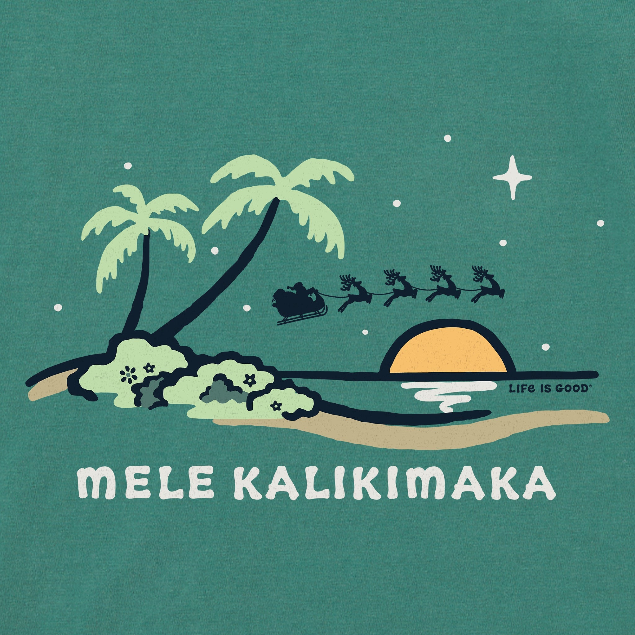 Men's Mele Kalikimaka Beach Short Sleeve Crusher Tee