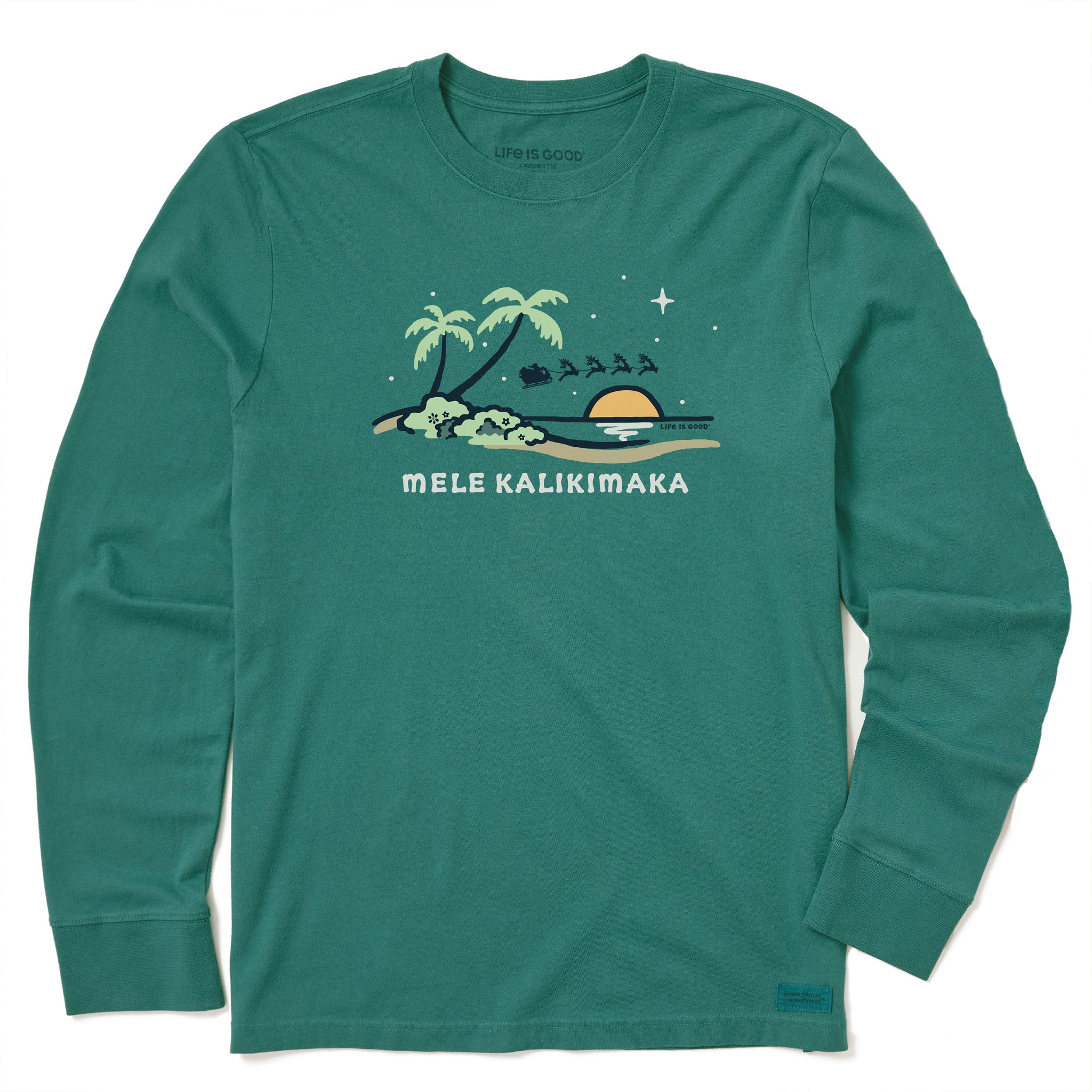 Men's Mele Kalikimaka Beach Long Sleeve Crusher Tee