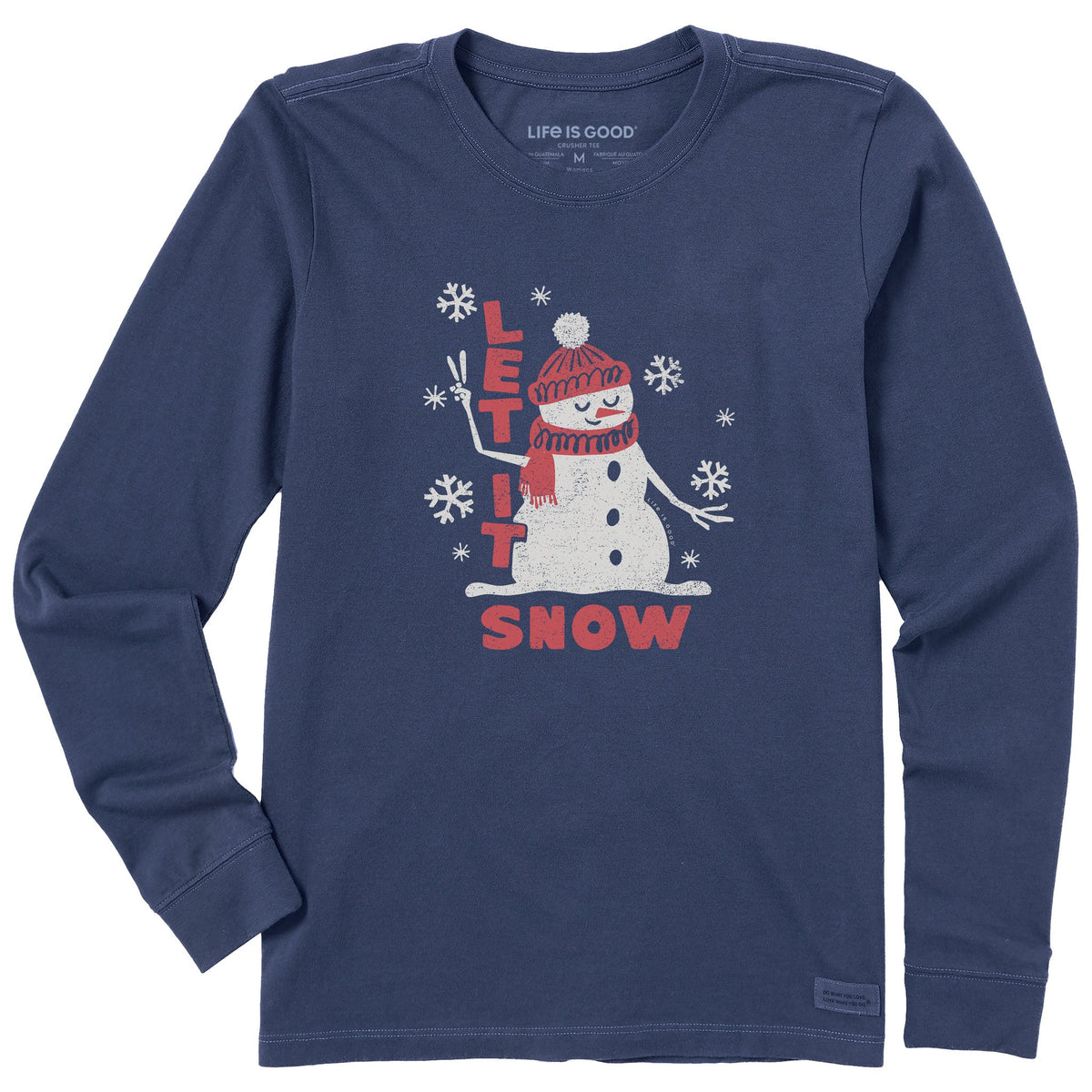 Women's Let it Snow Snowman Long Sleeve Crusher Tee