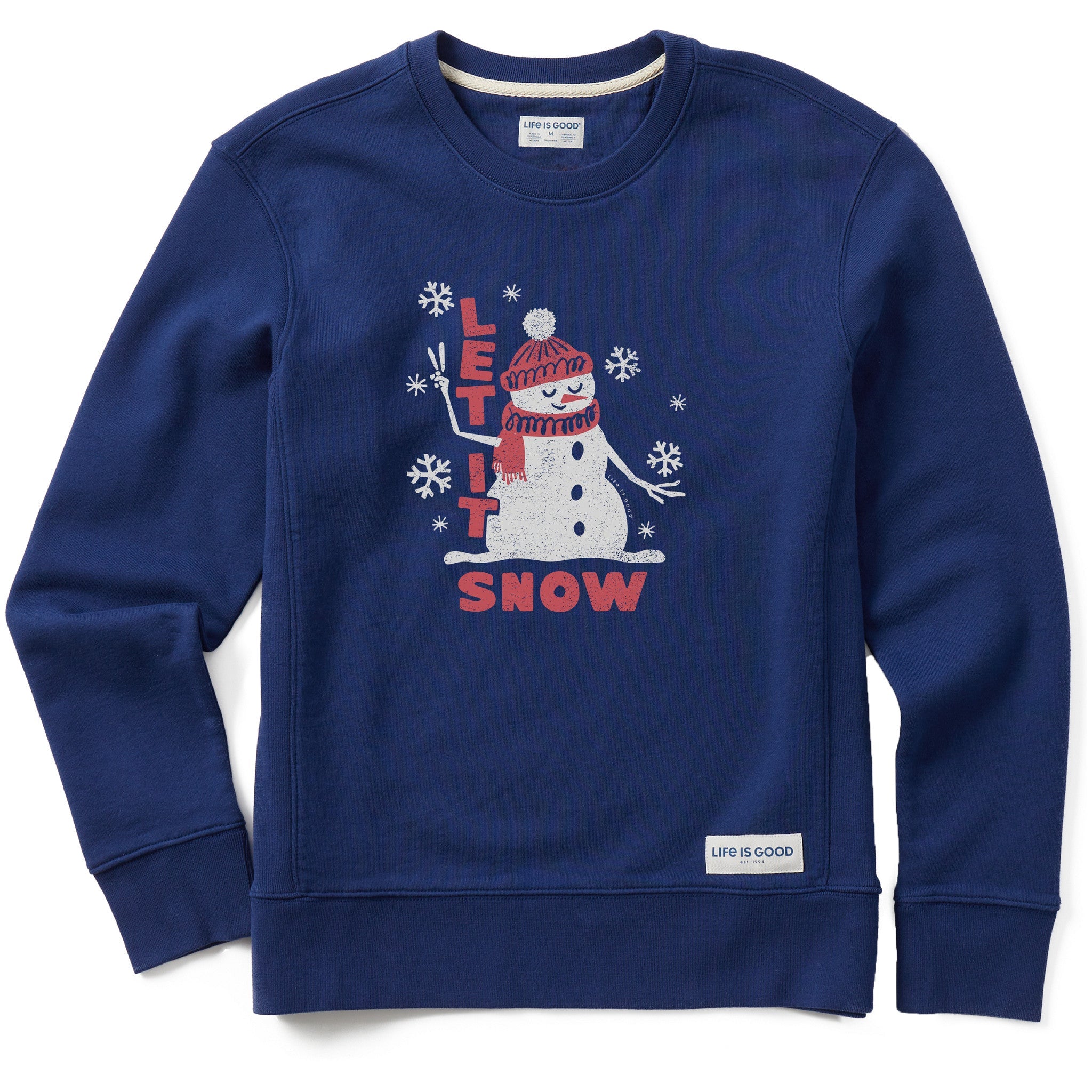 Women's Let it Snow Snowman Simply True Fleece Crew