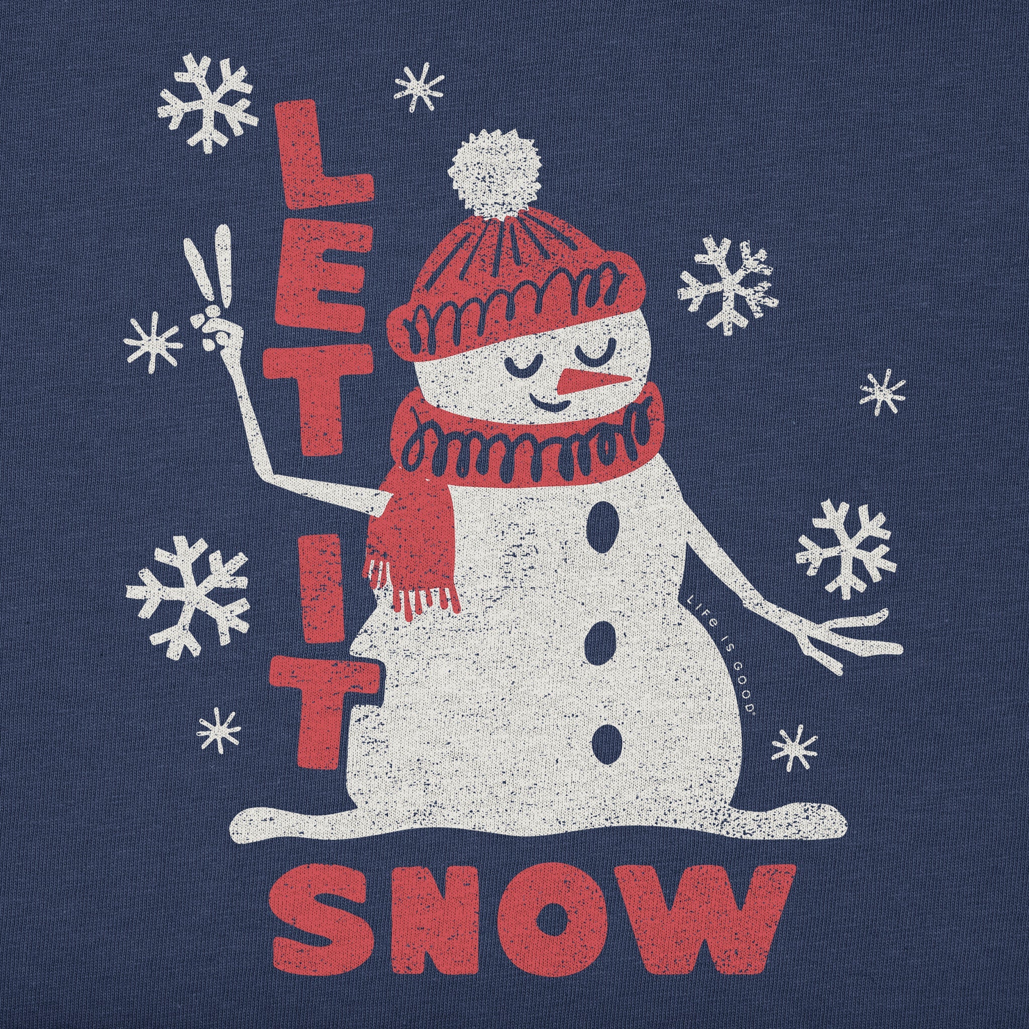 Women's Let it Snow Snowman Simply True Fleece Crew