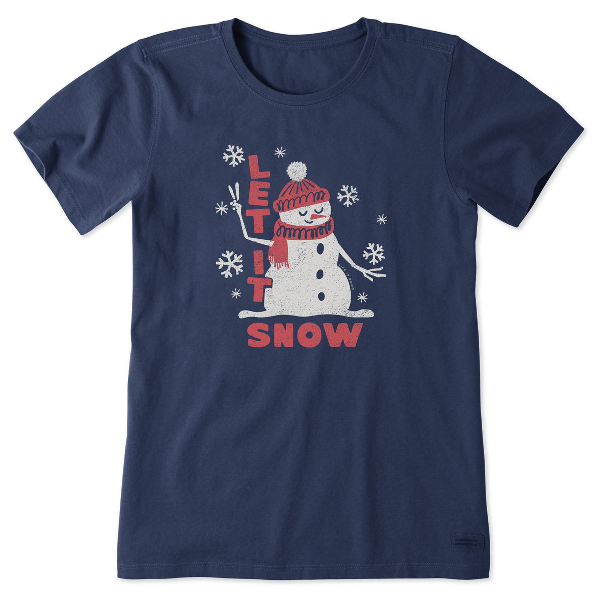 Women's Let it Snow Snowman Short Sleeve Crusher Tee