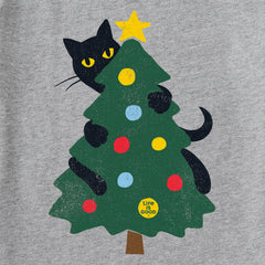 Women's Cat Christmas Tree Short Sleeve Crusher Tee