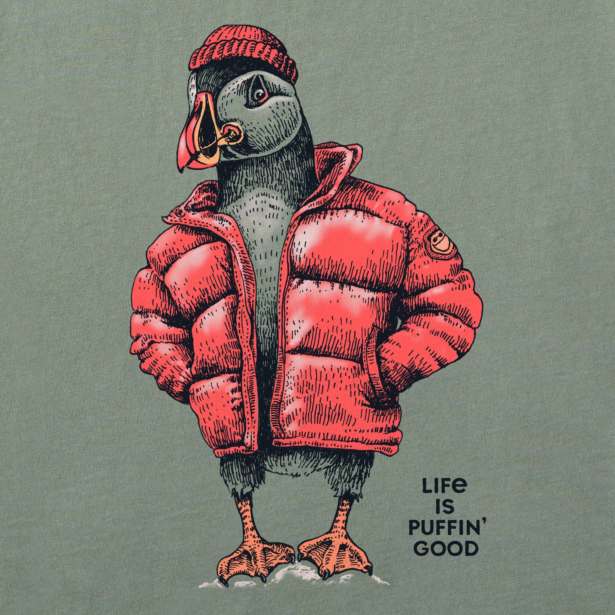 Men's Puffin Good Long Sleeve Crusher Tee