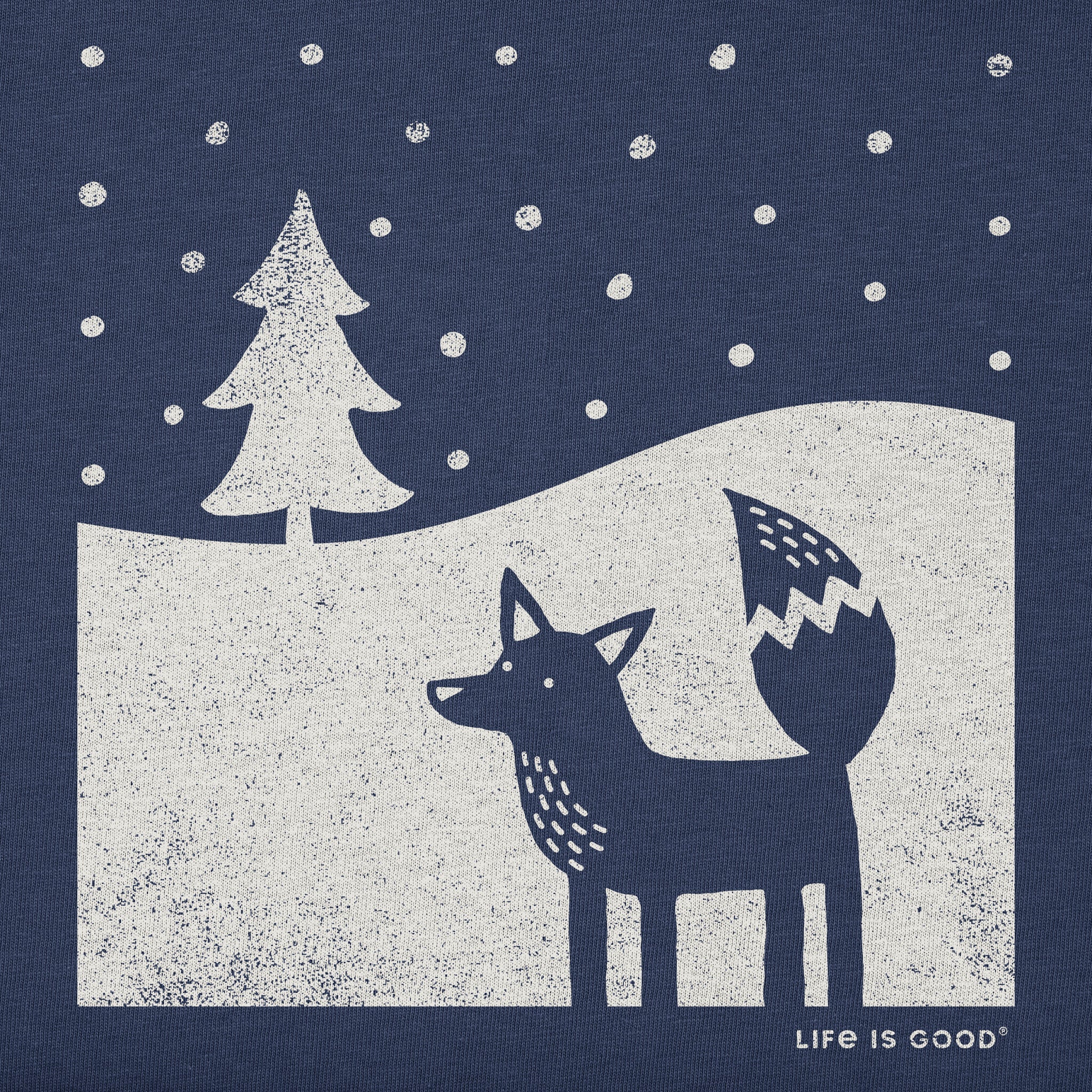 Kids Fox in Winter Long Sleeve Crusher Tee