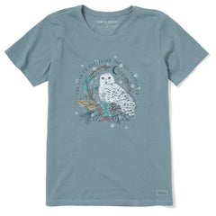 Women's Key to Happiness Snowy Owl Short Sleeve Crusher Tee