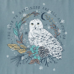 Women's Key to Happiness Snowy Owl Short Sleeve Crusher Tee