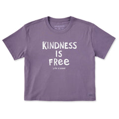 Women's Kindness is Free Short Sleeve Crusher Boxy Tee