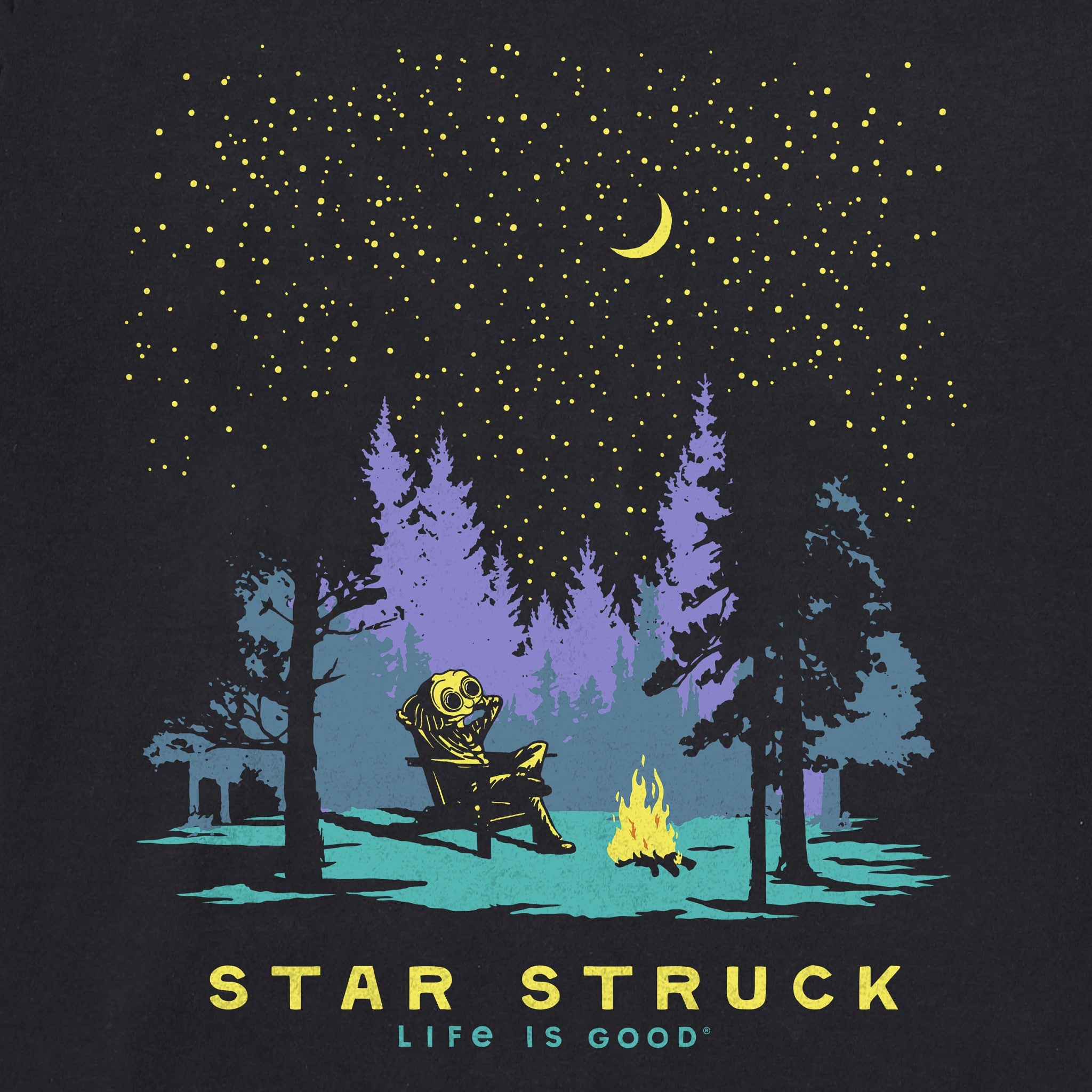 Men's Star Struck Alien Long Sleeve Crusher Tee