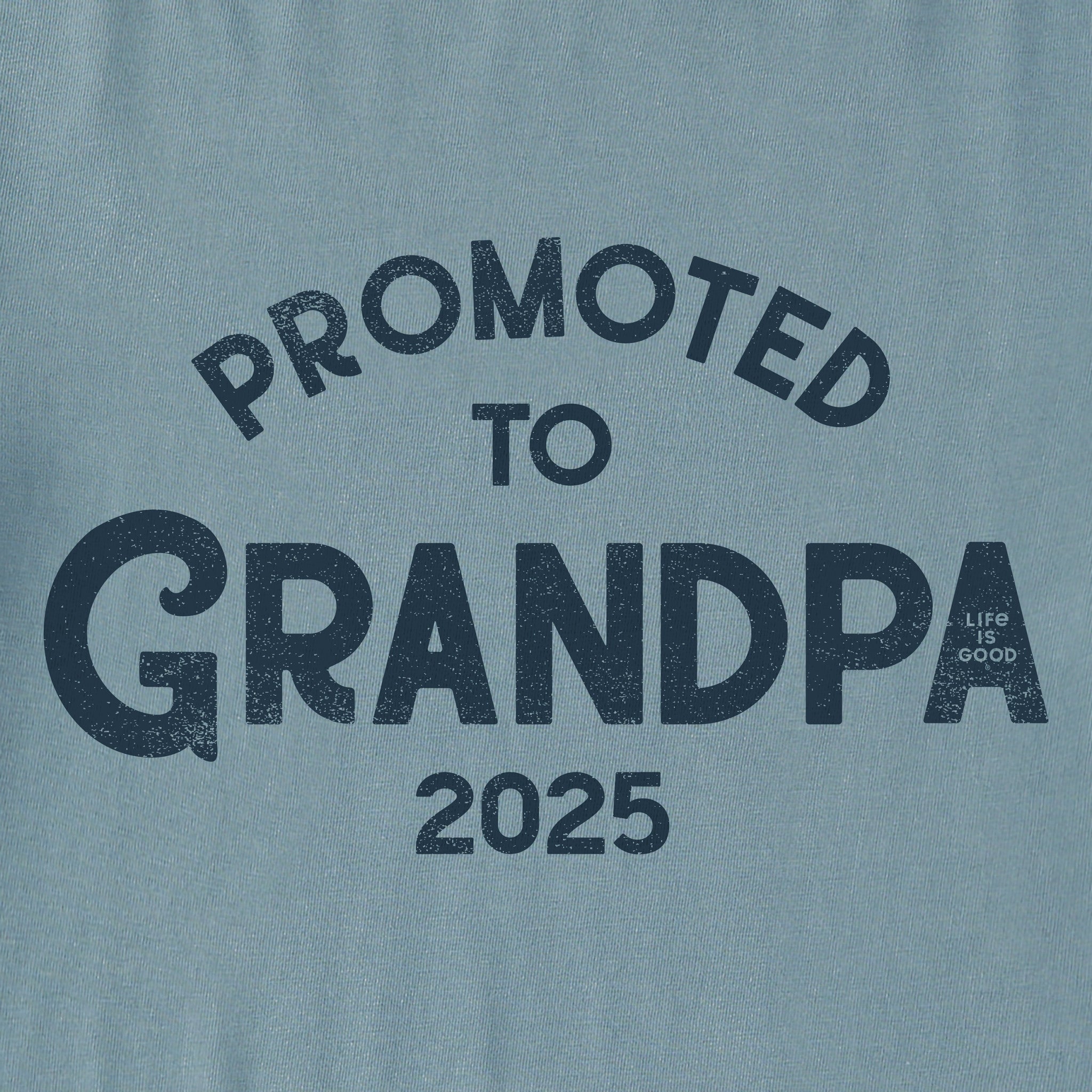 Men's Promoted to Grandpa 2025 Short Sleeve Crusher Tee