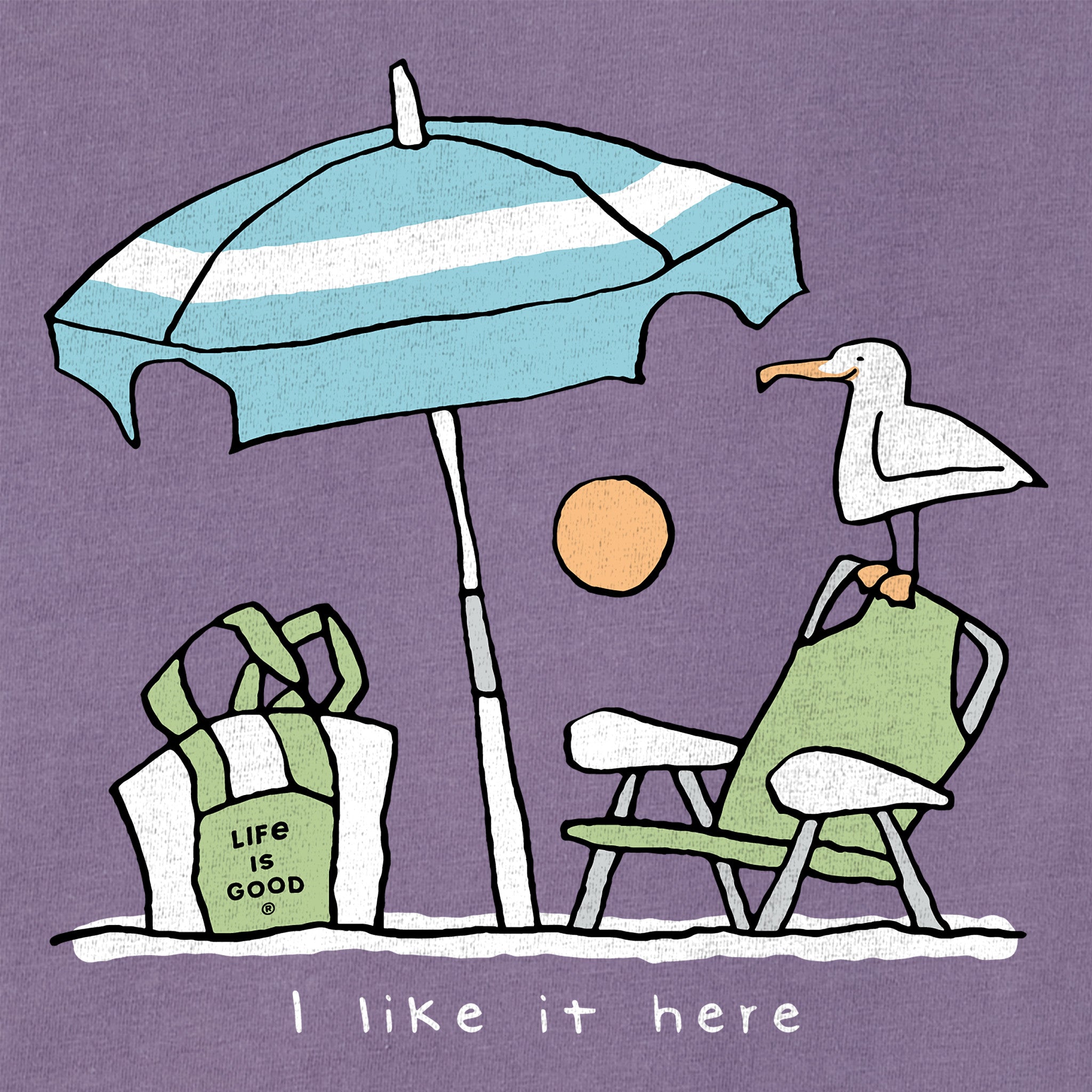 Women's I Like it Here Beach Umbrella Short Sleeve Crusher Boxy Tee