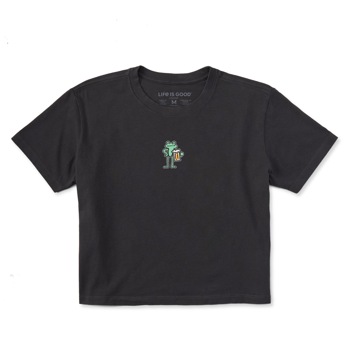 Women's Frog with Beer Short Sleeve Crusher Boxy Tee
