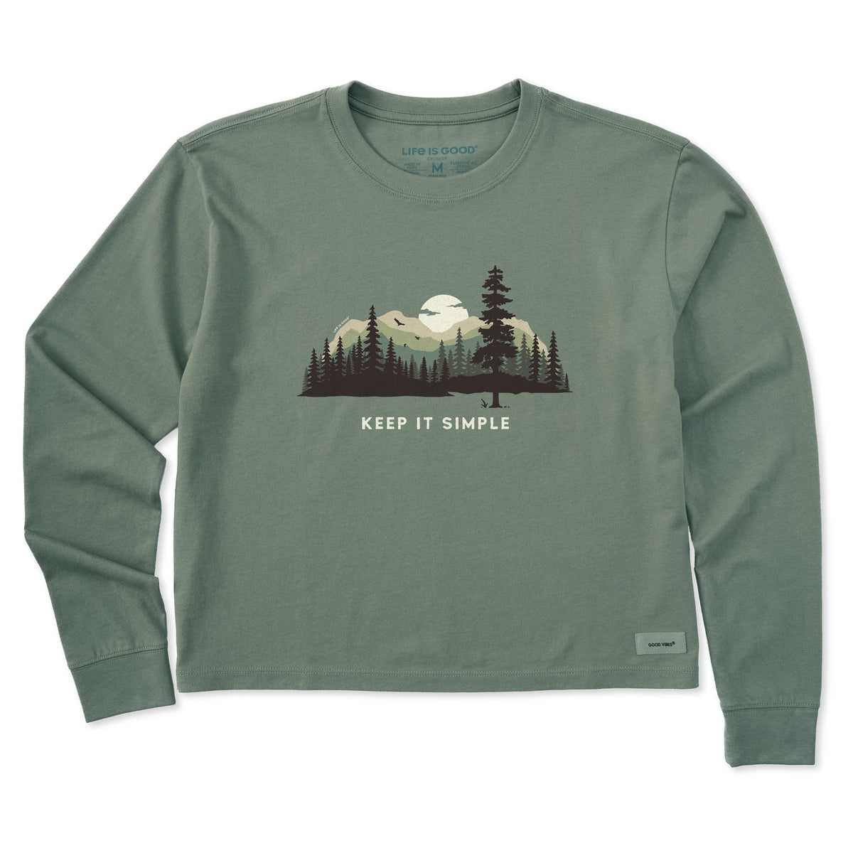 Women's Keep it Simple Evergreen Silo Long Sleeve Crusher Boxy Tee