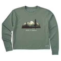 Women's Keep it Simple Evergreen Silo Long Sleeve Crusher Boxy Tee