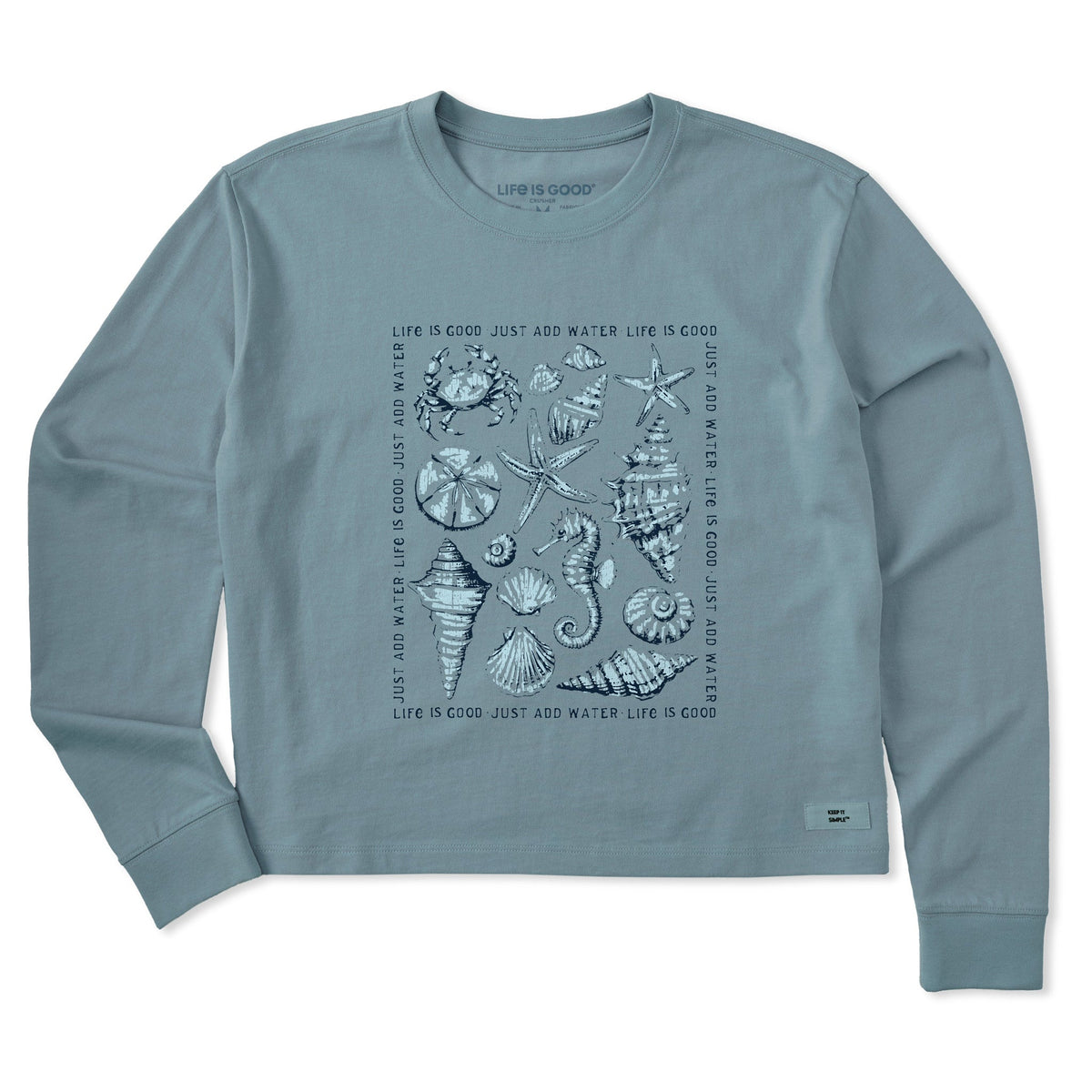 Women's Just Add Water Shells Long Sleeve Crusher Boxy Tee