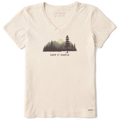 Women's Keep it Simple Evergreen Silo Short Sleeve Crusher Vee